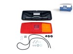 DT Spare Parts - Tail lamp, left, without bulbs, R10W, Lb: 152 mm, L: 344 mm, H: 147 mm, T: 72 mm, P21W, 12/24 V - 4.63546