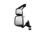 DT Spare Parts - Main mirror, complete, left, heated, electrical, black, 24 V, r: 300 mm, R: 1200 mm, L: 880 mm, W: 340 mm, S: 155 mm - 6.75022