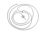 DT Spare Parts - Hose line, cabin tilt, M14 x 1,5, L1: 2020 mm, L2: 1420 mm, L3: 4435 mm, 420 bar - 1.28194