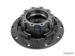 DT Spare Parts - Wheel hub, without bearings, d1: 130 mm, d2: 140 mm, D: 375 mm, 10 bores, b: 22.4 mm, H: 184 mm - 1.17317