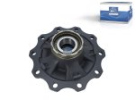 DT Spare Parts - Wheel hub, with bearing, d1: 120 mm, d2: 150 mm, D: 380 mm, 10 bores, b: 22 mm, P: 335 mm, H: 180 mm - 10.10434