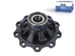 DT Spare Parts - Wheel hub, with bearing, d1: 120 mm, d2: 150 mm, D: 380 mm, 10 bores, b: 22 mm, P: 335 mm, M125 x 2, H: 205 mm - 10.10433