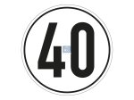 DT Spare Parts - Speed sign, self-adhesive, D: 200 mm, 40 km/h - 9.69433