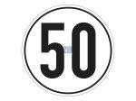 DT Spare Parts - Speed sign, self-adhesive, D: 200 mm, 50 km/h - 9.69434