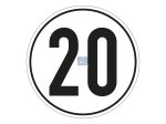 DT Spare Parts - Speed sign, self-adhesive, D: 200 mm, 20 km/h - 9.69431