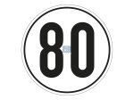 DT Spare Parts - Speed sign, self-adhesive, D: 200 mm, 80 km/h - 9.69436