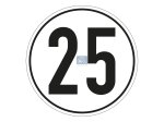 DT Spare Parts - Speed sign, plastic, D: 200 mm, 25 km/h - 9.69437