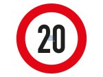 DT Spare Parts - Speed sign, self-adhesive, D: 200 mm, 20 km/h - 9.69438