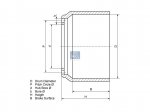 DT Spare Parts - Brake drum, D: 413 mm, 10 bores, b: 23.5 mm, P: 335 mm, d: 295 mm, H: 253 mm, B: 149 mm - 1.18705
