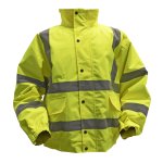 Sealey Worksafe® Hi-Vis Yellow Jacket with Quilted Lining, Elasticated Waist & Cuffs - X-Large