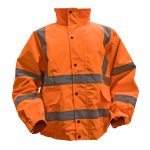 Sealey Worksafe® Hi-Vis Orange Jacket with Quilted Lining, Elasticated Waist & Cuffs - X-Large