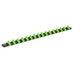 Sealey Premier Socket Retaining Rail with 16 Clips 1/4"Sq Drive - Hi-Vis Green