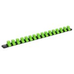 Sealey Premier Socket Retaining Rail with 16 Clips 1/2"Sq Drive - Hi-Vis Green