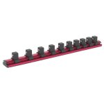 Sealey Premier Socket Retaining Rail Magnetic 1/2"Sq Drive 10 Clips