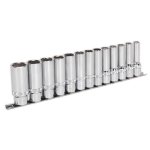 Sealey Premier Deep Lock-On Socket Set 1/2"Sq Drive 13pc
