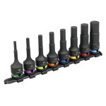 Sealey Premier Hex Impact Socket Bit Set 1/2"Sq Drive 8pc