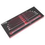 Sealey Extra-Long Double End Ring Spanner Set in EVA Foam Tray 7pc