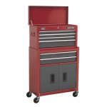 Sealey American PRO® Topchest & Rollcab Combination 6 Drawer - Red
