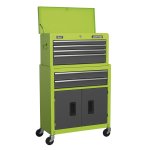 Sealey American PRO® Topchest & Rollcab Combination 6 Drawer - Green/Grey
