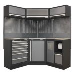 Sealey Superline PRO® Corner Storage System with Stainless Worktop 1.55m