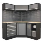 Sealey Superline PRO® Corner Storage System with Wood Worktop 1.55m