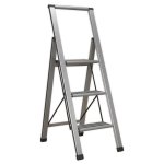 Sealey Aluminium Professional Fold-Flat Step Ladder 3-Step 150kg Capacity - EN 14183