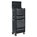 Sealey Superline PRO® Topchest, Mid-Box Tool Chest & Rollcab Combination 14 Drawer - Black