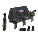 Sealey 5 x SV10.8 Series Cordless Power Kit 10.8V - 2 Batteries & Euro Plug