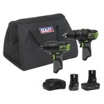 Sealey 2 x SV10.8 Series Cordless Power Tool Kit 10.8V - 2 Batteries
