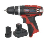 Sealey SV12 Series 10mm Cordless Combi Drill Kit 12V 2Ah - 2 Batteries