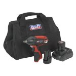 Sealey SV12 Series 3/8"Sq Drive Cordless Impact Wrench Kit 12V 2Ah - 2 Batteries