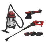Sealey 3 x SV20 Series Cordless Power Tool Car Valeting Kit 20V - 2 Batteries