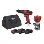 Sealey 2 x SV20 Series Cordless Power Tool Kit 20V - 2 Batteries