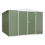 Sealey Dellonda Galvanised Steel Metal Garden/Outdoor/Storage Shed, 10FT x 10FT, Apex Style Roof - Green