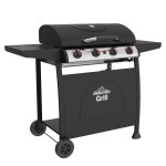 Sealey Dellonda 4 Burner Gas BBQ Grill, Ignition, Thermometer, Black/Stainless Steel