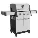 Sealey Dellonda 3 Burner Deluxe Gas BBQ Grill with Piezo Ignition & Wheels - Stainless Steel