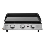 Sealey Dellonda 3 Burner Portable Gas Plancha 7.5kW BBQ Griddle, Stainless Steel