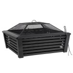 Sealey Dellonda 35" Square Outdoor Fire Pit, Black