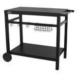 Sealey Dellonda BBQ & Plancha Trolley for Outdoor Cooking with Utensil Holder, Black
