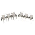 Sealey Dellonda Fusion Garden/Patio Dining Chair with Armrests, Set of 6, Light Grey - DG49