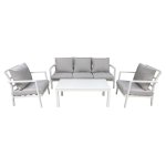 Sealey Dellonda Kyoto 4-Piece Aluminium Outdoor Garden Sofa Arm Chair Coffee Table Set
