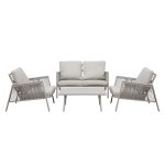 Sealey Dellonda Fusion Aluminium 4-Piece Outdoor Sofa, Arm Chairs & Coffee Table Set