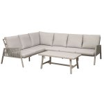 Sealey Dellonda Fusion 4-Piece Outdoor Garden Corner Sofa & Coffee Table Set, Aluminium
