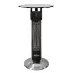 Sealey Dellonda Bistro Table with 1600W Heater, 95cm, Black/Stainless Steel