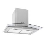 Sealey Baridi 60cm Curved Glass Cooker Hood with Carbon Filters, LED Lights, Stainless Steel