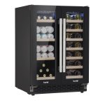Sealey Baridi 40 Bottle/120 Can Under-Counter/Freestanding Dual Zone Wine Fridge & Cooler 60cm