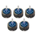 Sealey 40 x 20mm Abrasive Flap Wheel with 6mm Shaft 60Grit - Pack of 5