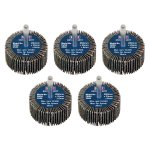 Sealey 50 x 25mm Abrasive Flap Wheel with 6mm Shaft Assorted Grit - Pack of 5