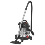 Sealey Vacuum Cleaner Wet & Dry Stainless Drum 20L 1250W/230V