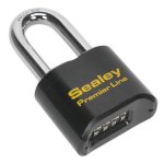 Sealey Premier Steel Body Combination Padlock Long Shackle 62mm
